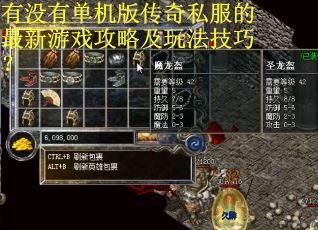 有没有单机版传奇私服的最新游戏攻略及玩法技巧？