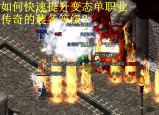 如何快速提升变态单职业传奇的装备等级？